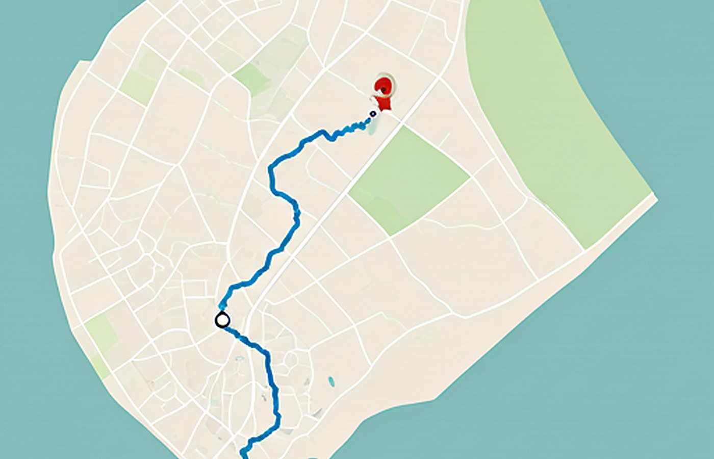 Map showing route